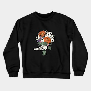 Halloween Skulls bouquet of flowers for you Crewneck Sweatshirt